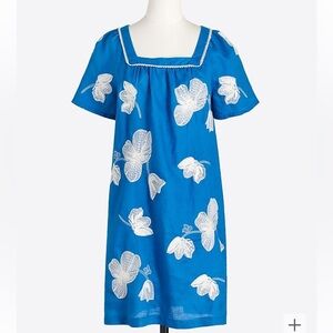J.crew Embroidered floral Linen dress